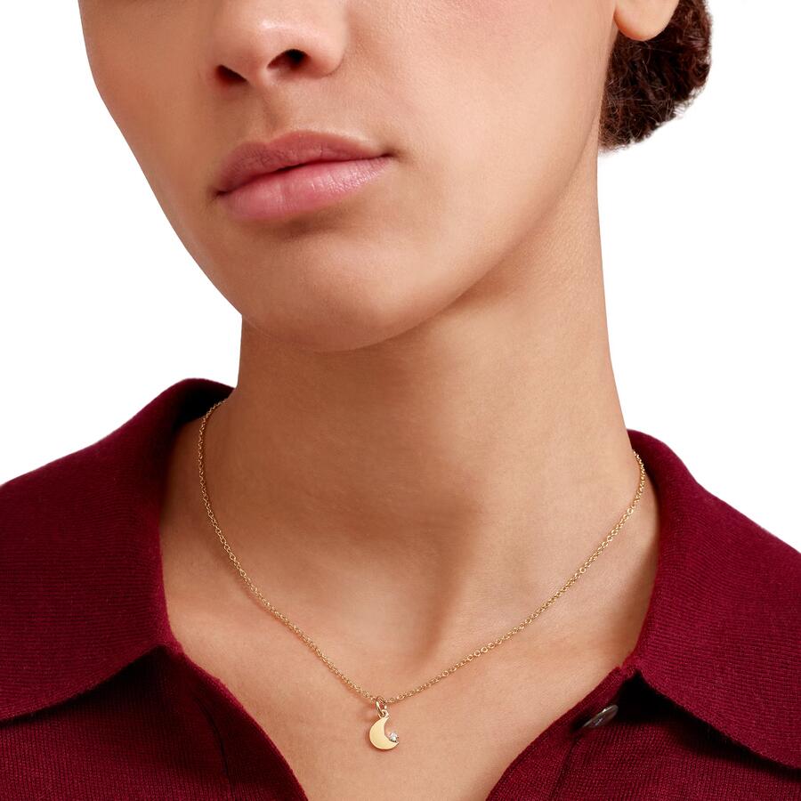 DoDo Ciondolo LUNA ORO GIALLO & DIAMANTE BIANCO 