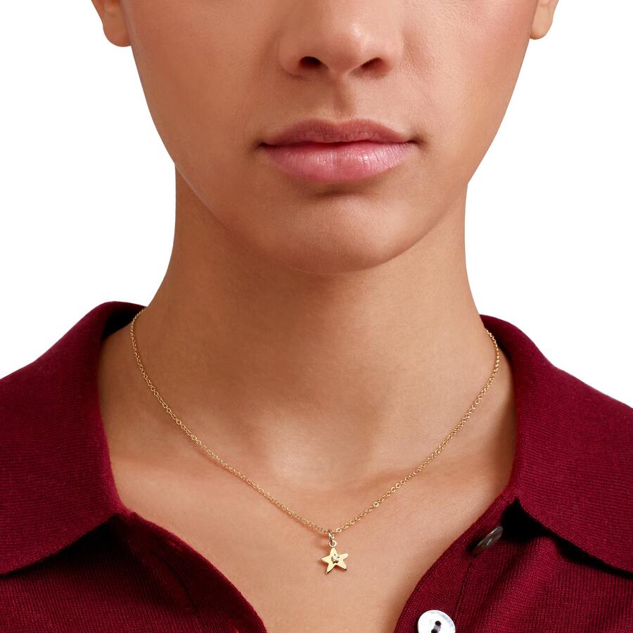 DoDo Ciondolo STELLINA ORO GIALLO & DIAMANTE BIANCO 