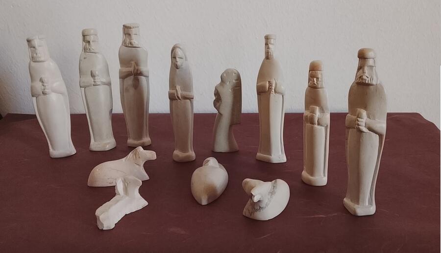 Presepe Pietra Saponaria Kenya Artigianale 12 pezzi -33678