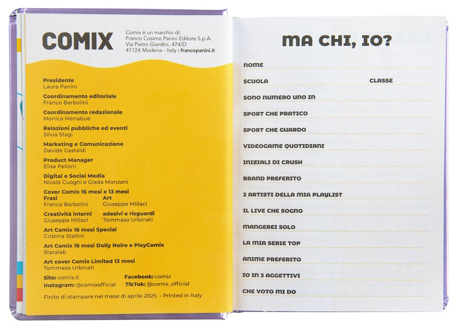 COMIX WAVE DIARIO AGENDA 13 Mesi BLU ELETTRICO