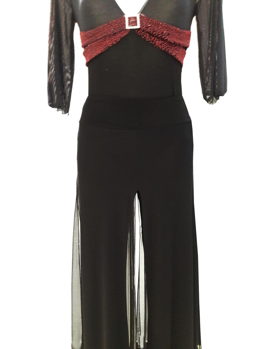 Jersey trousers lined with tulle size LXL 1-0015A open at the sides
