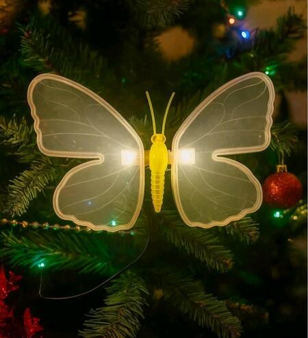 Farfalla luminosa natalizia a led bianco caldo / bianco freddo per Albero di Natale 