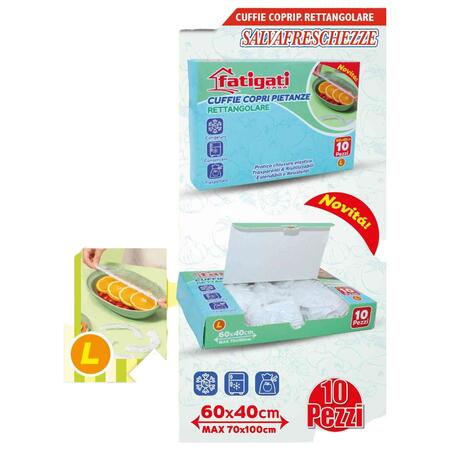 FATIGATI CUFFIE COPRIPIETANZE RETTANGOLARE 10 PEZZI (Confezione da 12 pezzi) 