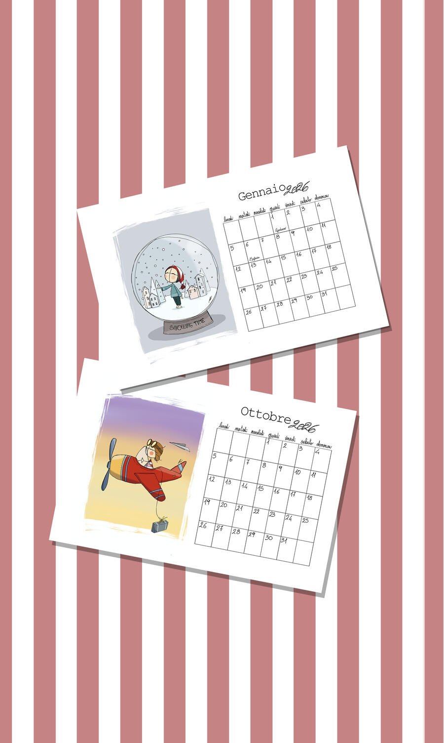 Calendario 2026 formato A5 da parete