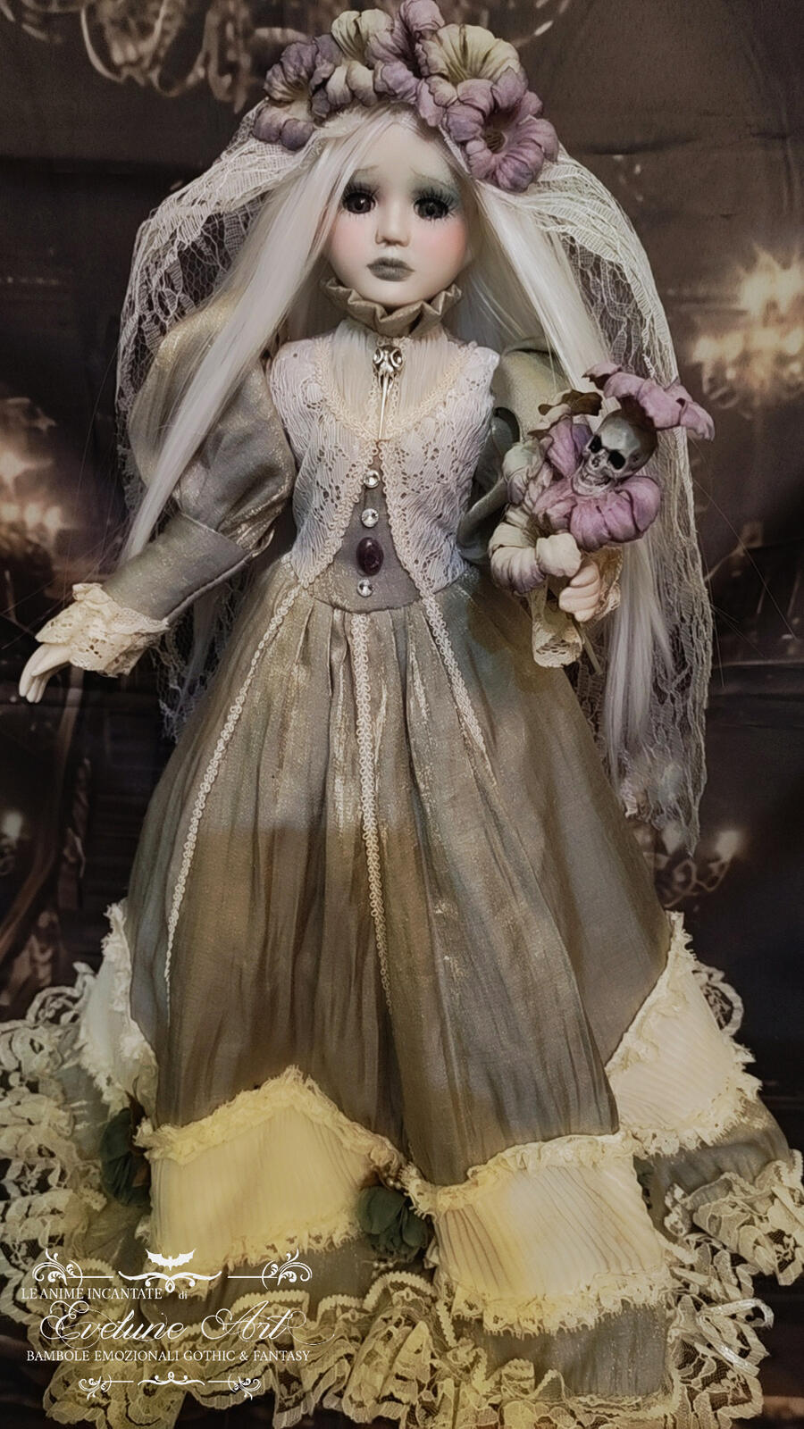 Lizbeth bambola in porcellana pezzo unico