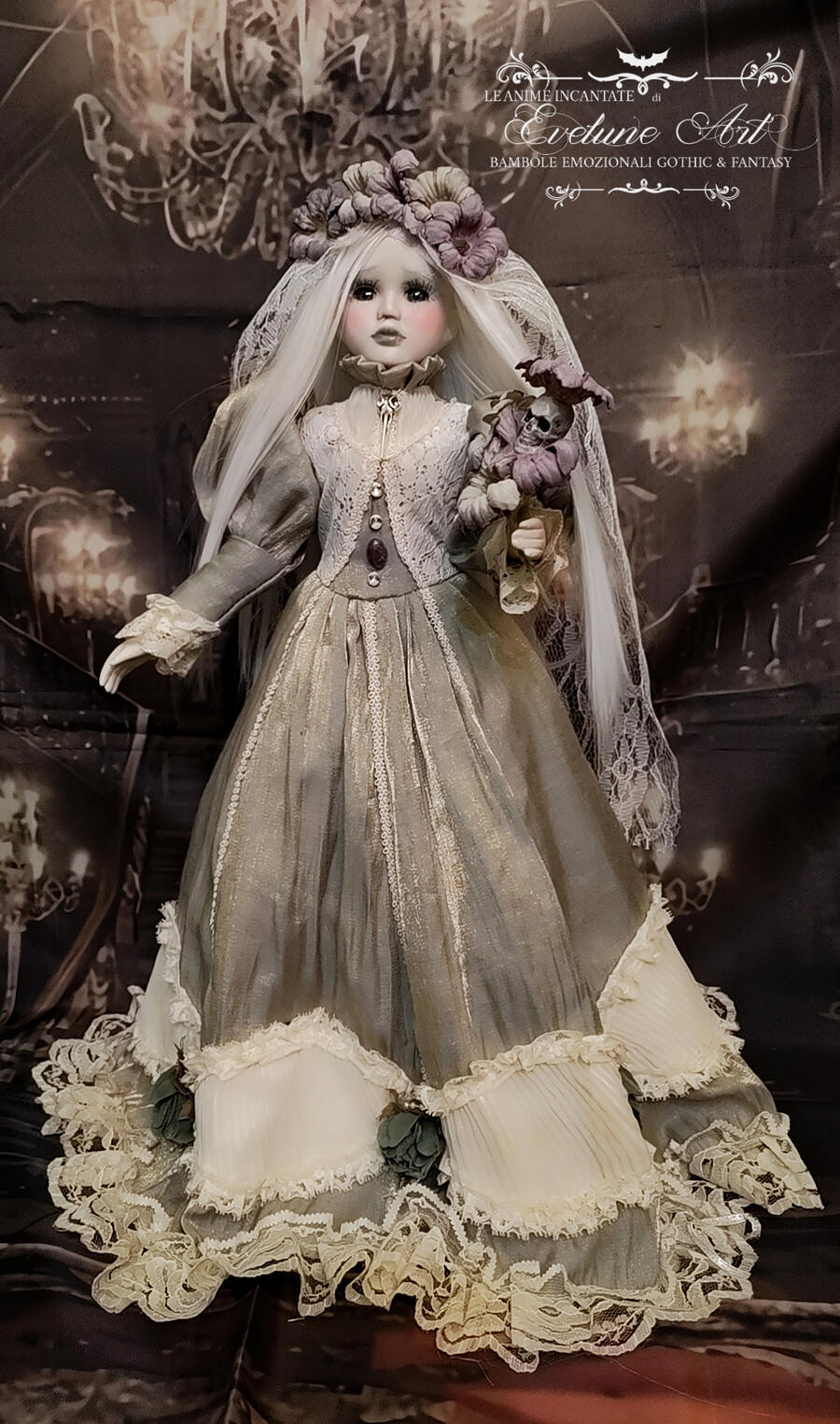 Lizbeth bambola in porcellana pezzo unico