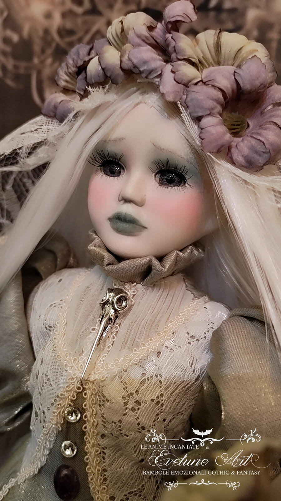 Lizbeth bambola in porcellana pezzo unico