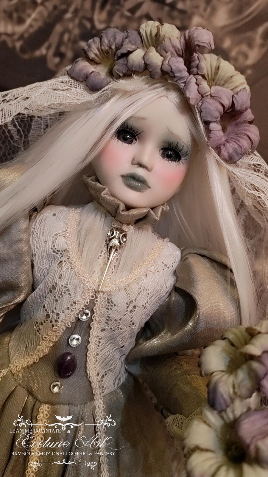 Lizbeth bambola in porcellana pezzo unico