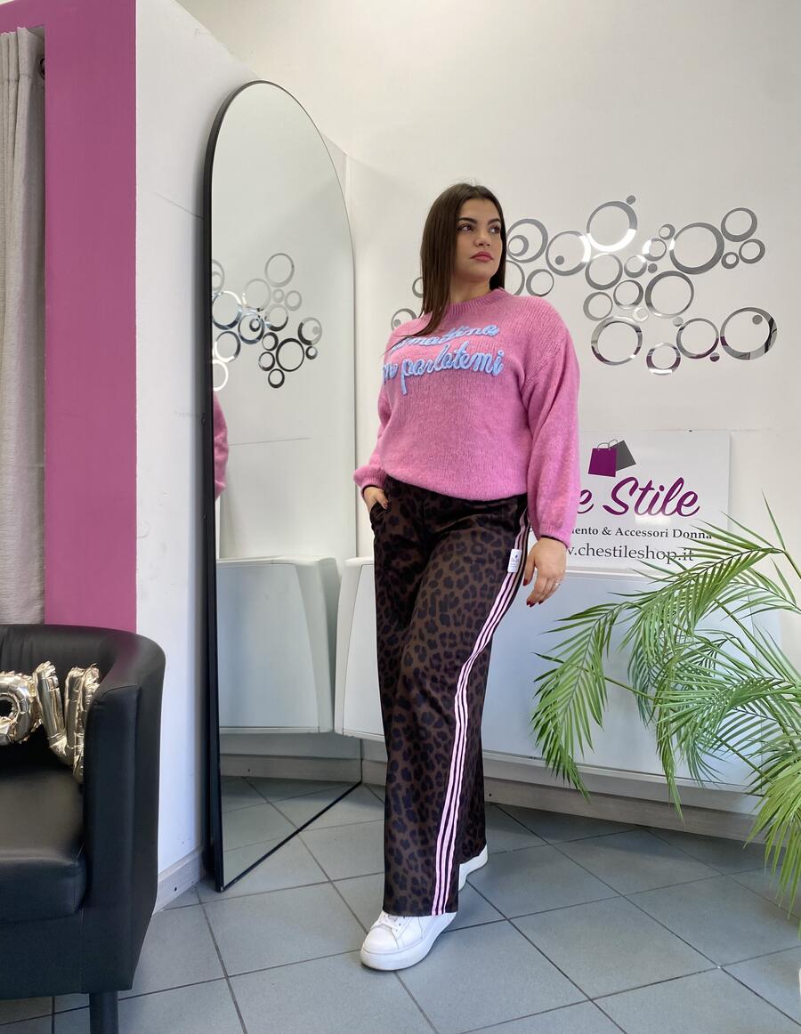 NOVITÀ Panta palazzo maculato bande colorate