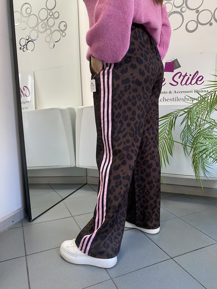 NOVITÀ Panta palazzo maculato bande colorate