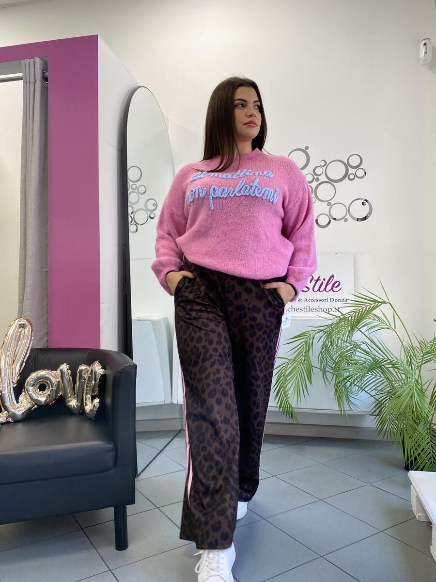 NOVITÀ Panta palazzo maculato bande colorate