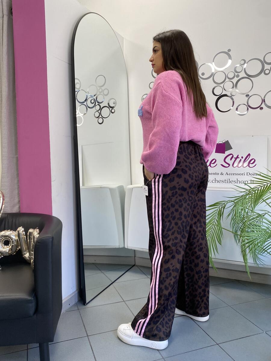NOVITÀ Panta palazzo maculato bande colorate