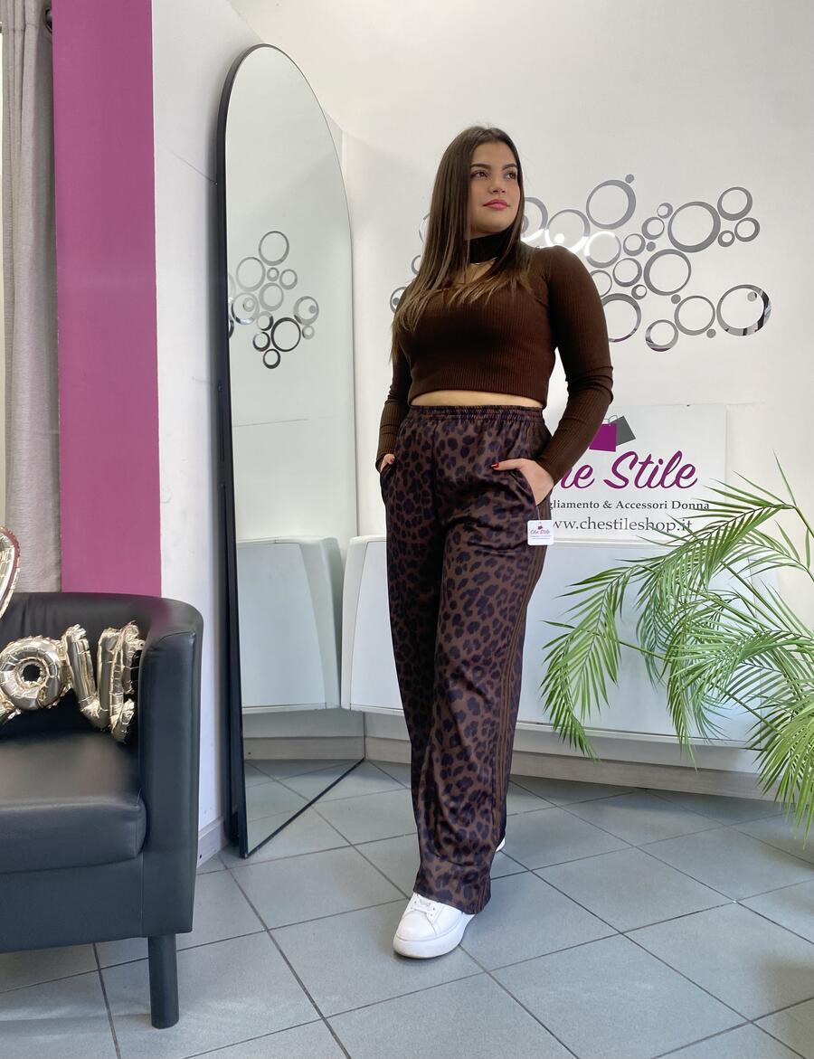 NOVITÀ Panta palazzo maculato bande colorate