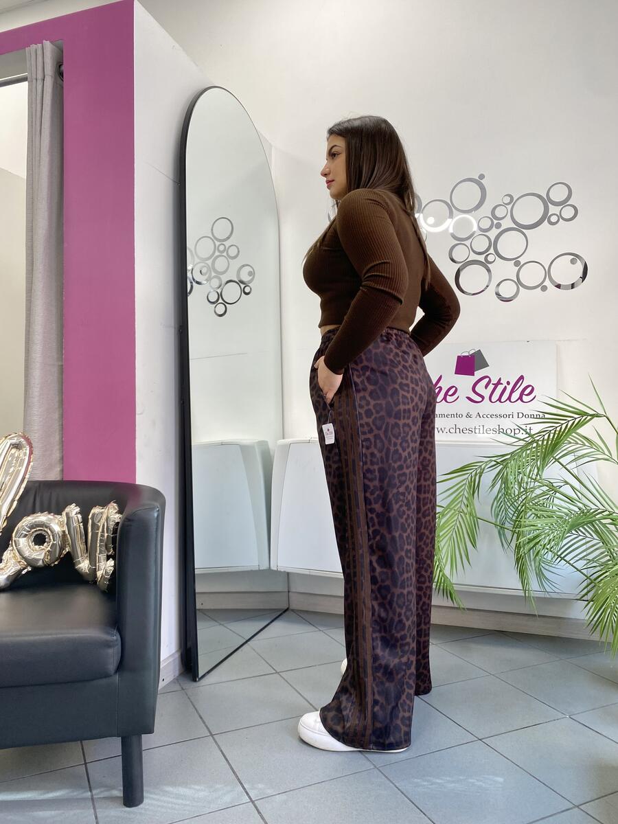 NOVITÀ Panta palazzo maculato bande colorate