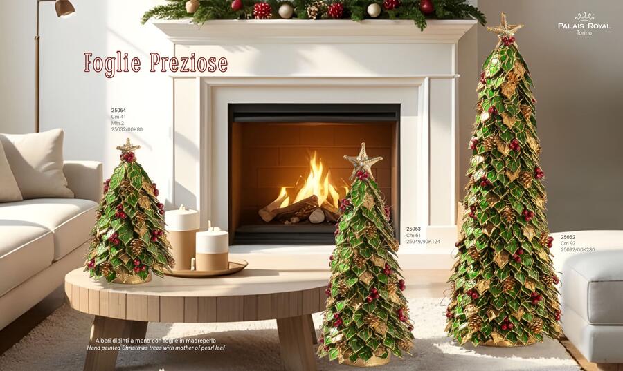 Palais Royal - Lamart Natale 2025 - Albero Decorativo 61x24 cm "Foglie Preziose" 