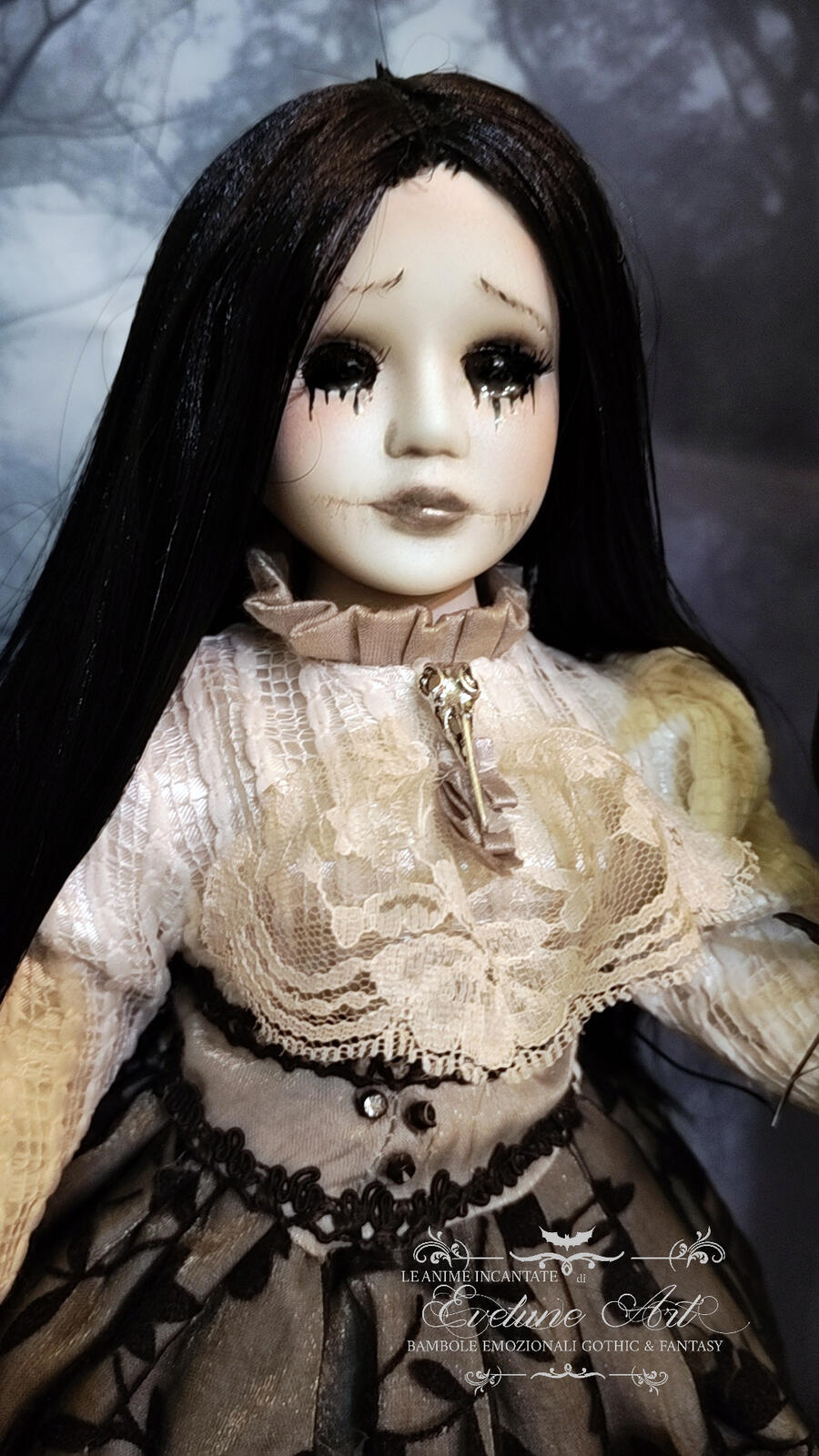 Dhala e il Corvo - Bambola Gotica 