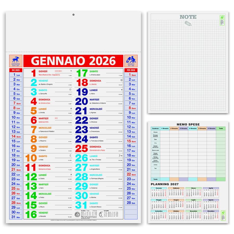 Calendario "Olandese Multicolor" Personalizzato PA600 da 100 pz
