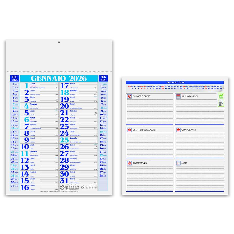 Calendario "Olandese Medio" Personalizzato PA650 da 100 pz
