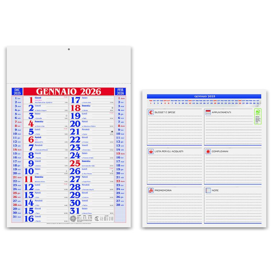 Calendario "Olandese Medio" Personalizzato PA650 da 100 pz