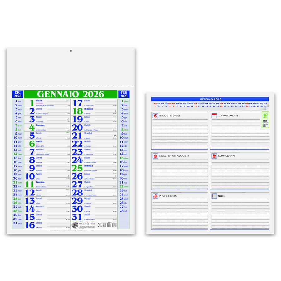 Calendario "Olandese Medio" Personalizzato PA650 da 100 pz