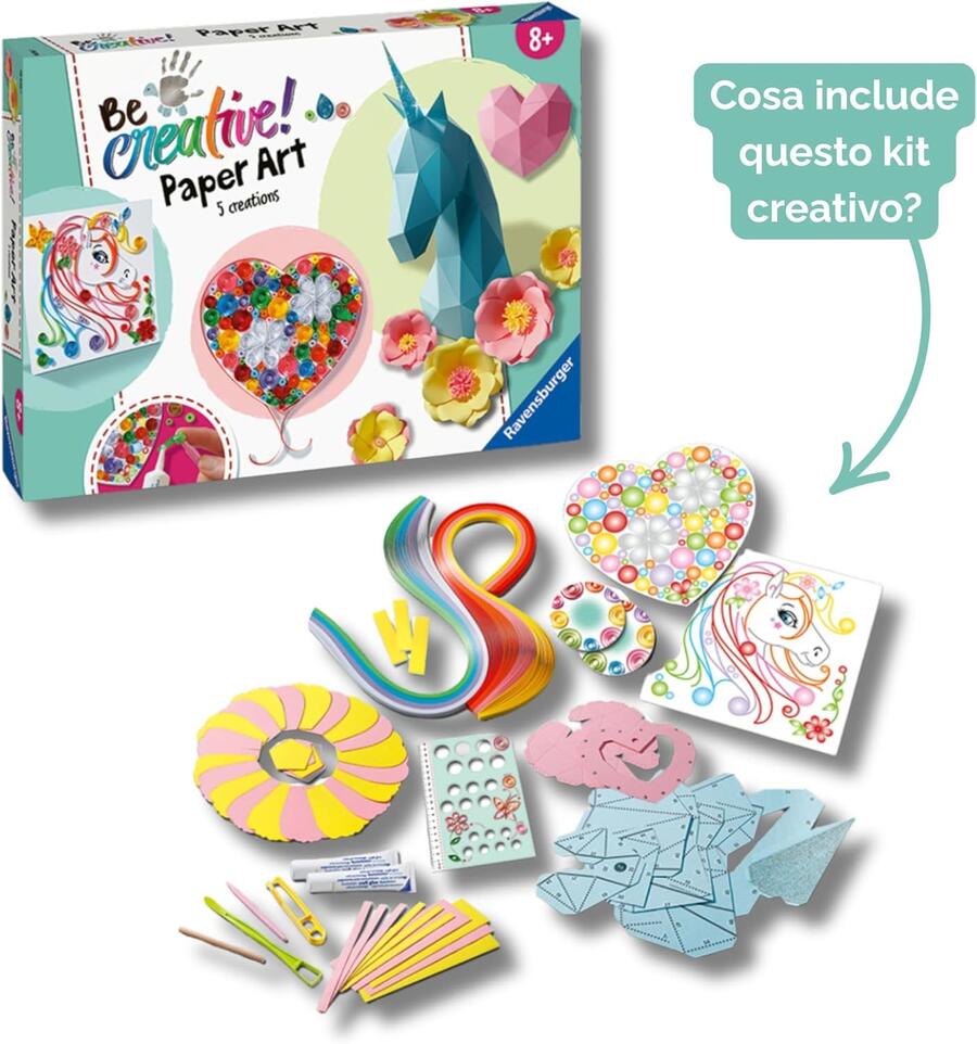 Be Creative Maxi Paper Art Unicorni - Ravensburger - 182367 - 8+