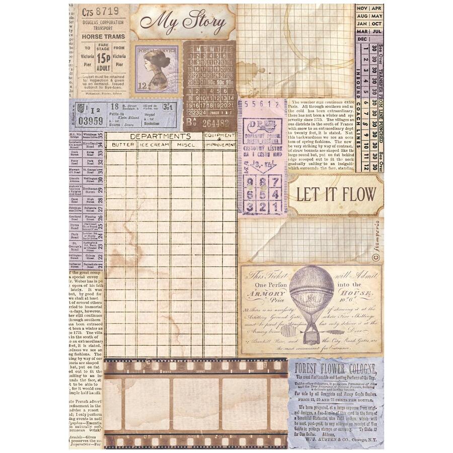 Selezione 6 Carta di riso Fto A4 Quiet Days