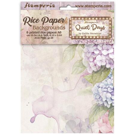 Selezione 8 Carta di riso Fto A6 Backgrounds Quiet Days