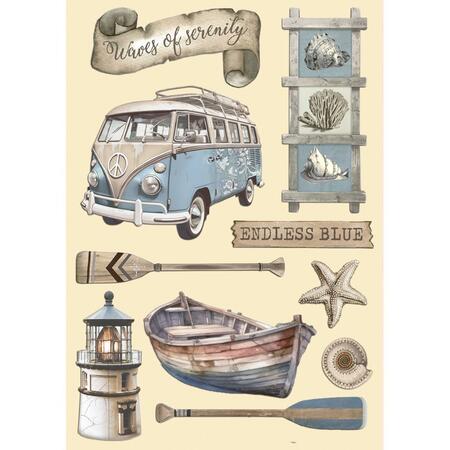 Wooden shape colorato fto A5 Silent Sea Endless Blue