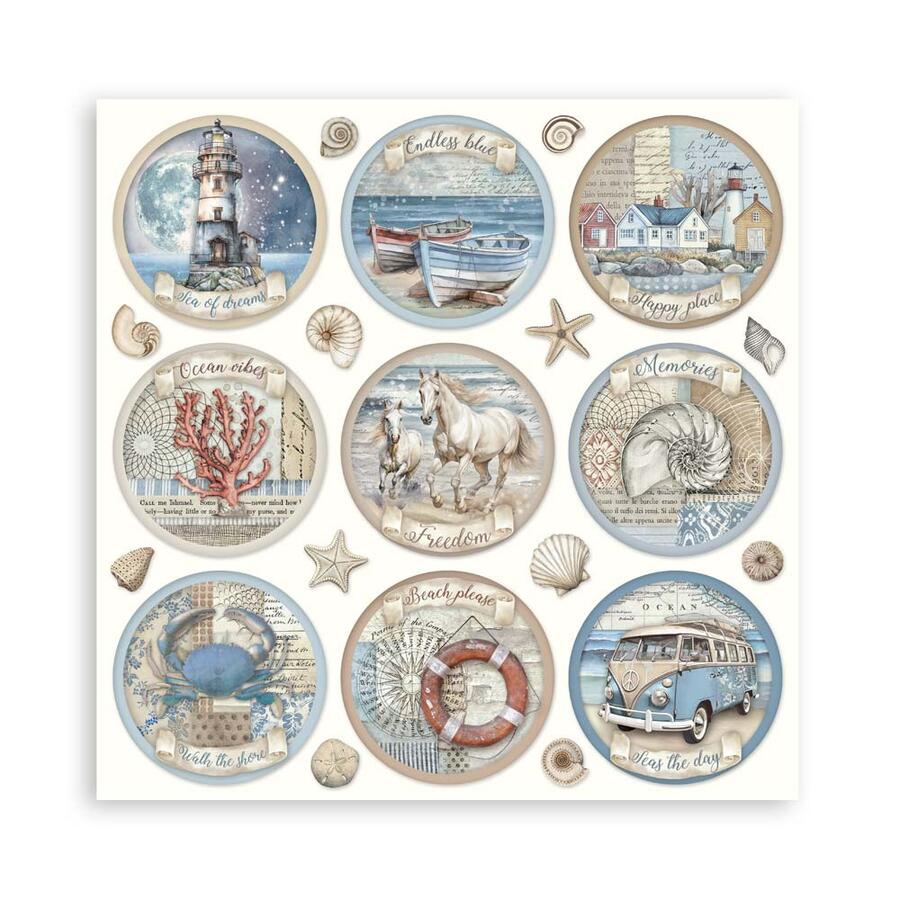 Blocco 10 fogli 30,5 x 30,5 Double Face Silent Sea