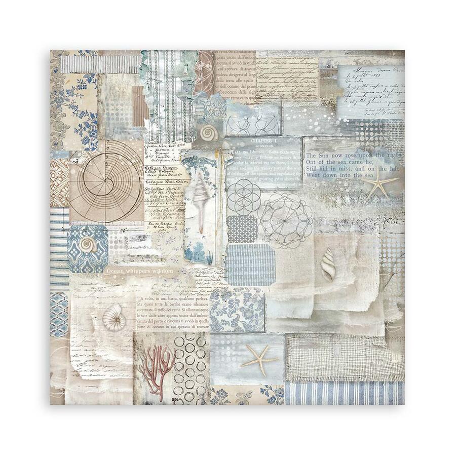 Blocco 10 fogli 30,5 x 30,5 Double Face Backgrounds Silent Sea