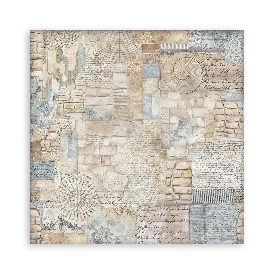 Blocco 10 fogli 30,5 x 30,5 Double Face Backgrounds Silent Sea