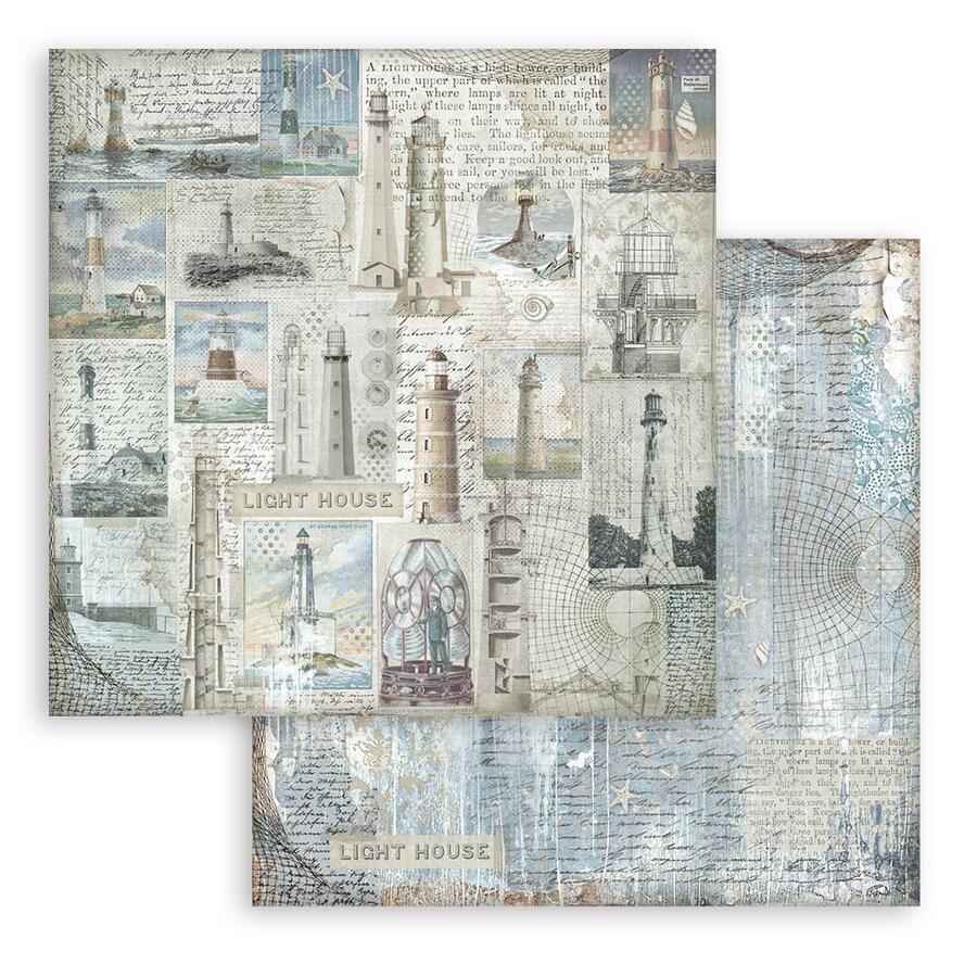 Blocco 10 fogli 30,5 x 30,5 Double Face Backgrounds Silent Sea