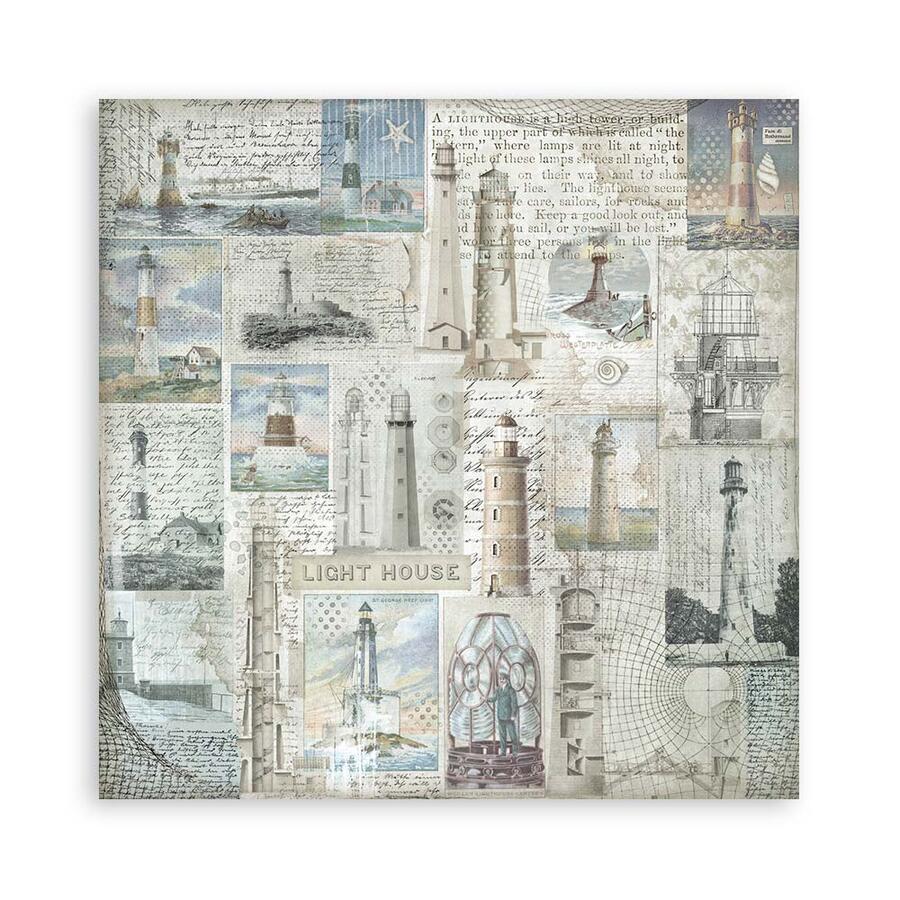 Blocco 10 fogli 30,5 x 30,5 Double Face Backgrounds Silent Sea