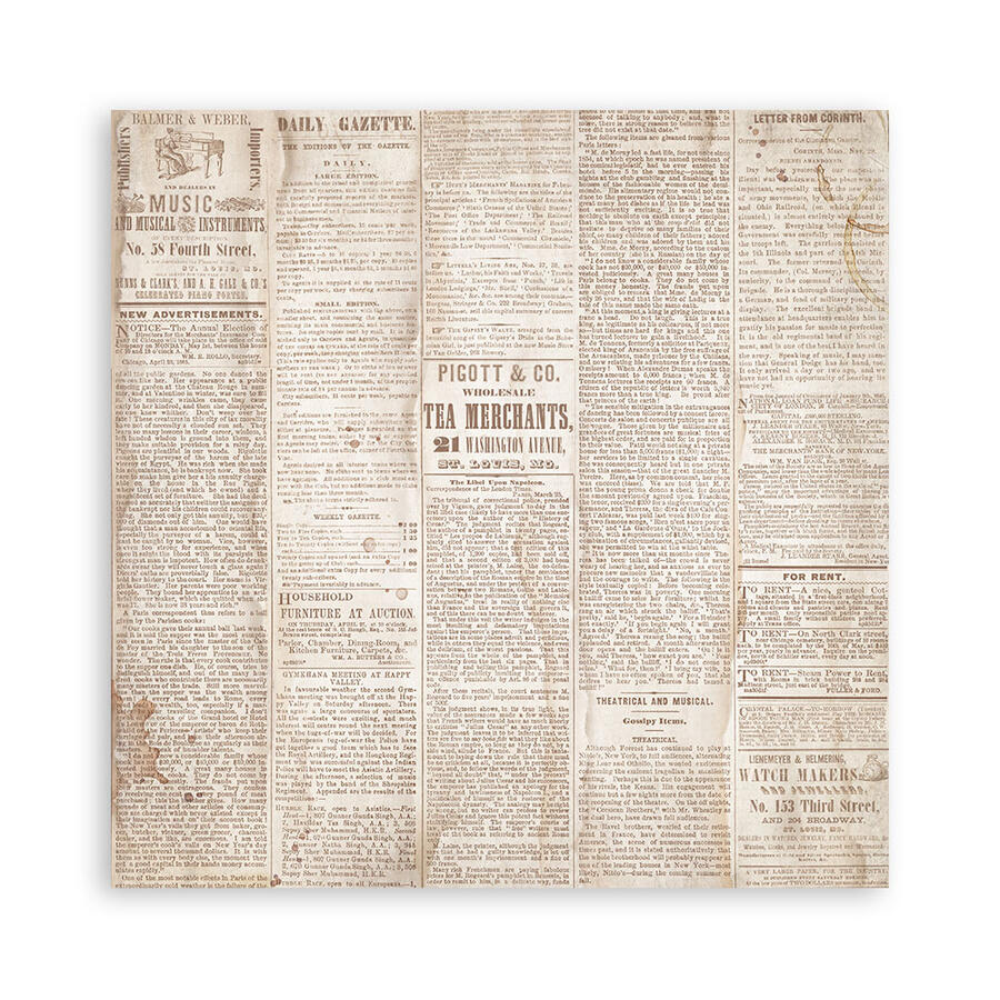 Blocco 10 fogli 20,3 x 20,3 Double face Quiet Days