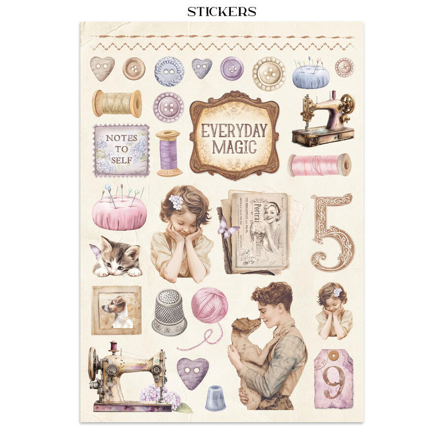 Junk Journal stickers, cut-outs, backgrounds Quiet Days