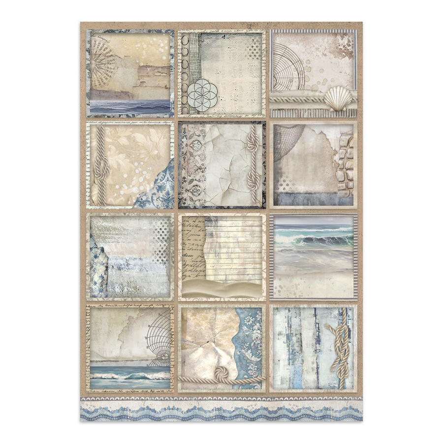 Junk Journal stickers, cut-outs, backgrounds Silent Sea