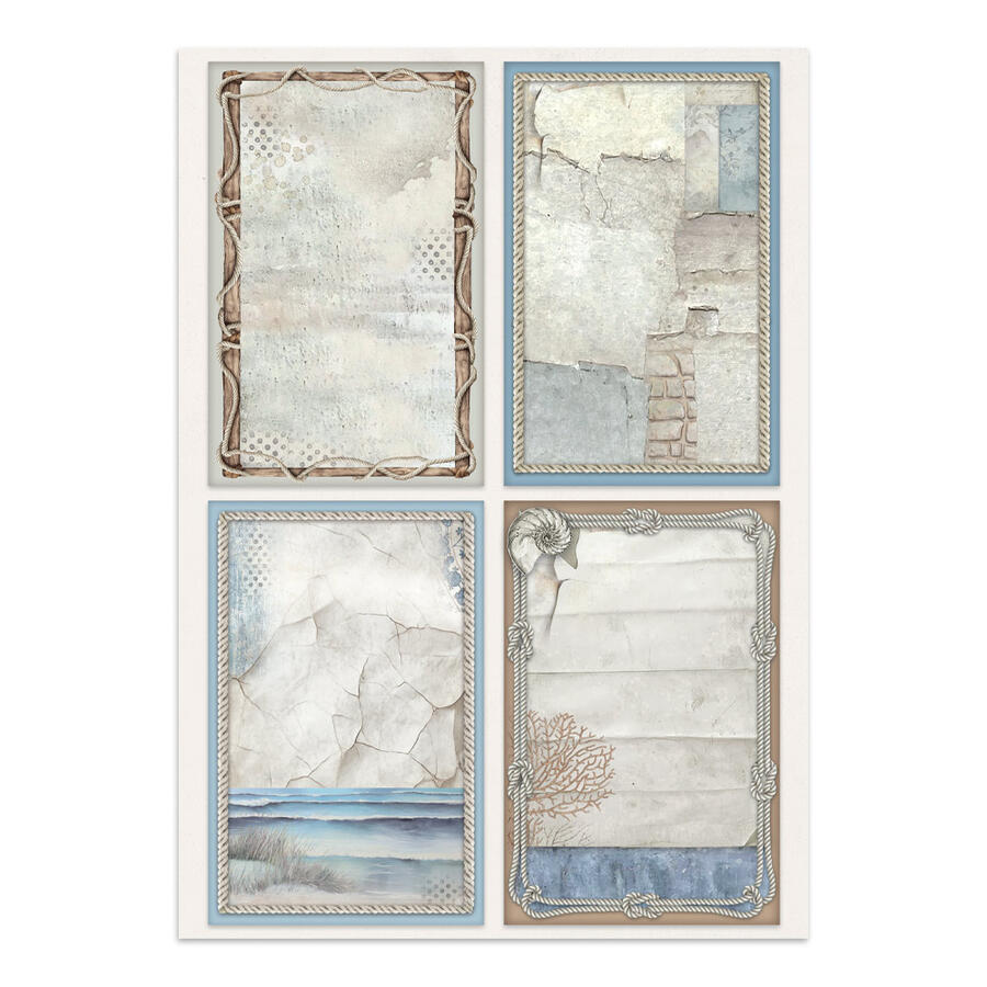 Junk Journal stickers, cut-outs, backgrounds Silent Sea