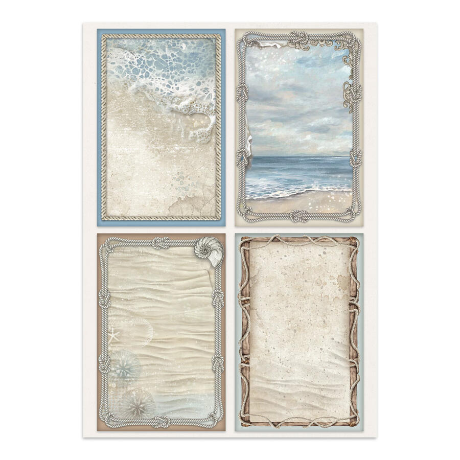 Junk Journal stickers, cut-outs, backgrounds Silent Sea