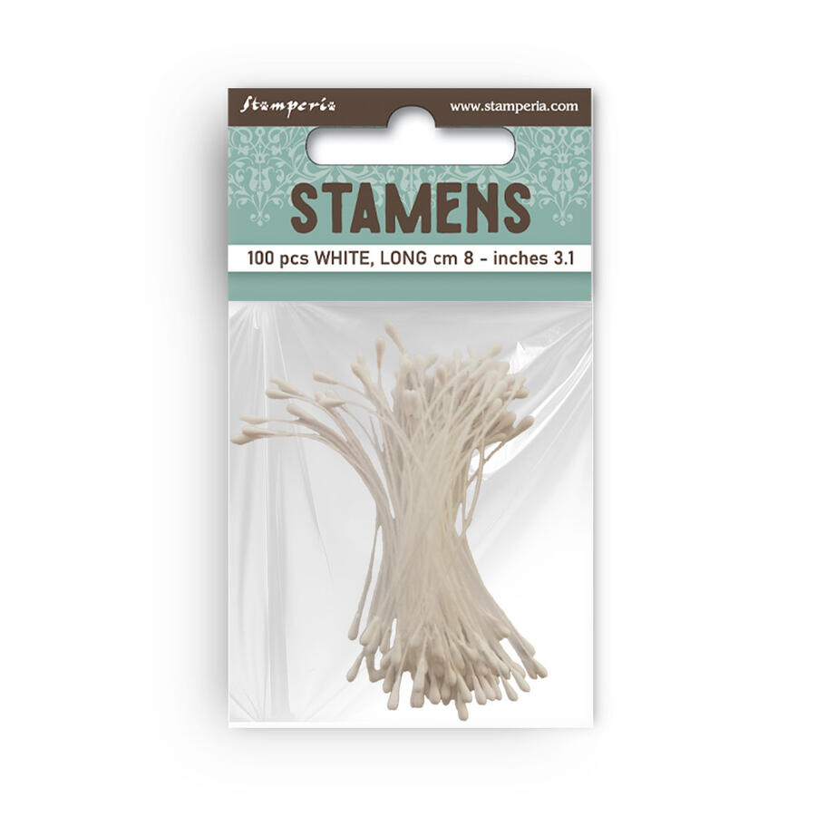 Pack 100 stamens white