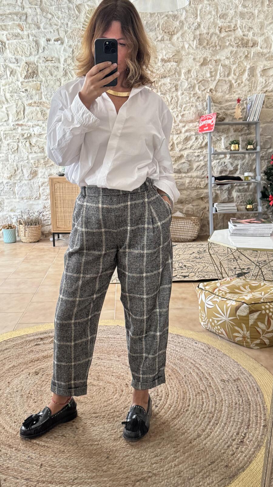 Pantalone sartoriale Capsule Heritage - Tartan Black and White 