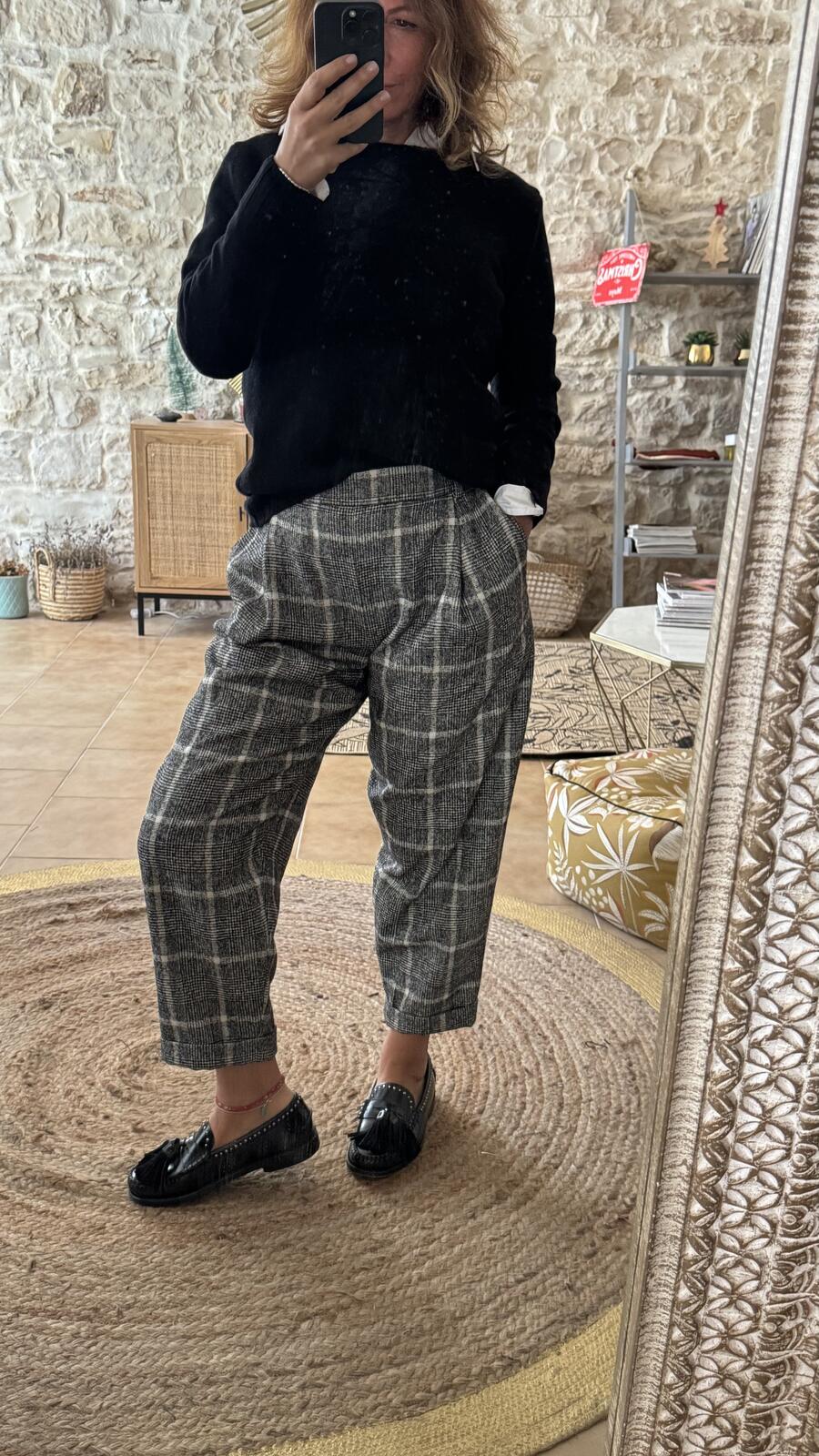 Pantalone sartoriale Capsule Heritage - Tartan Black and White 