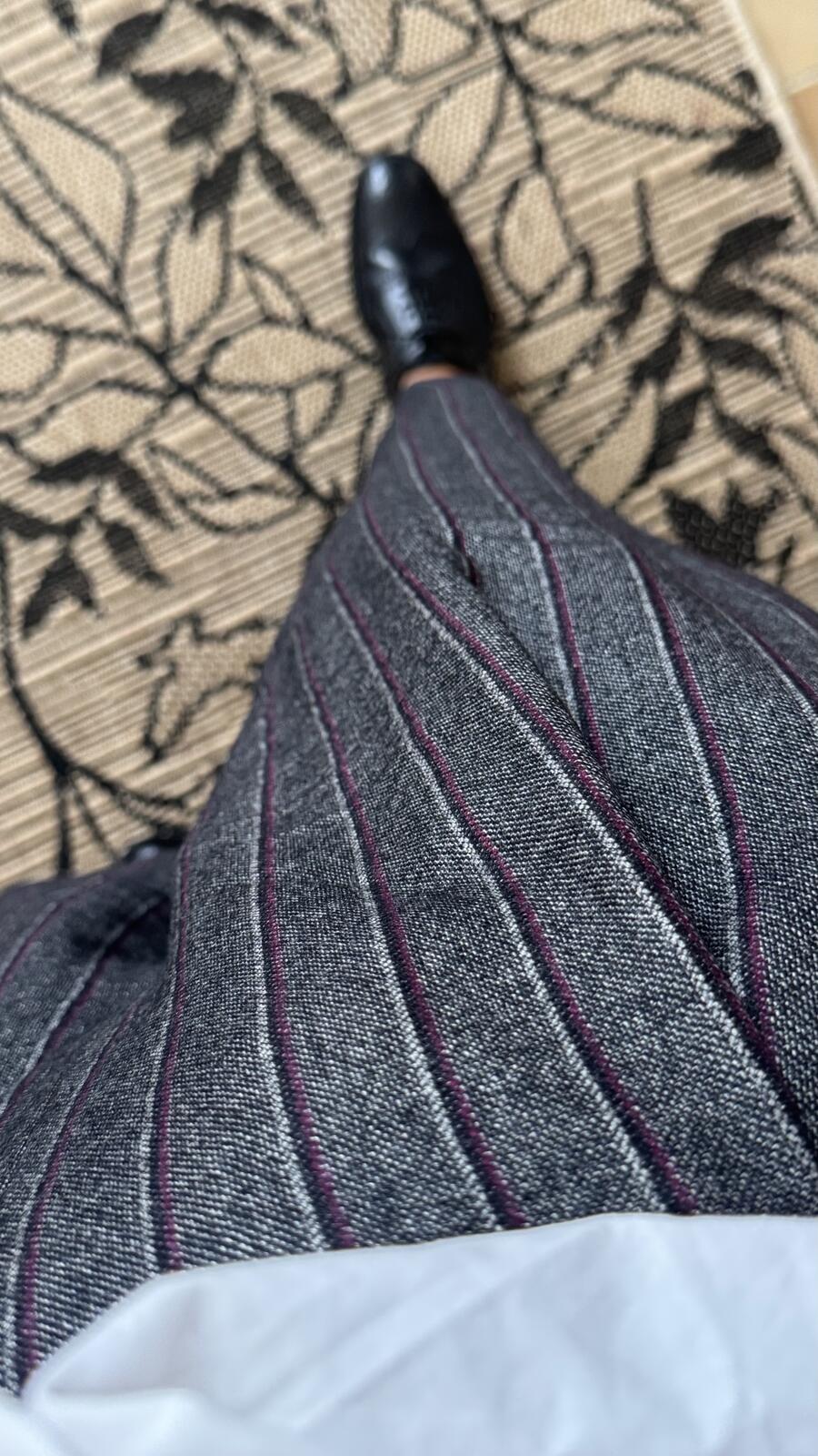 Pantalone sartoriale Capsule Heritage - gessato burgundy 