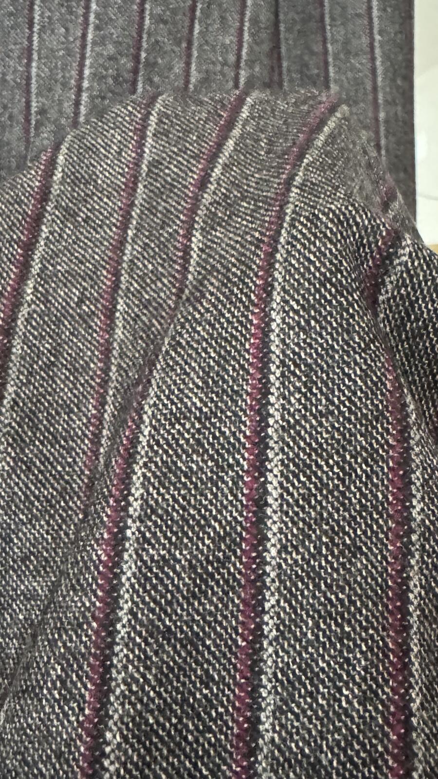 Pantalone sartoriale Capsule Heritage - gessato burgundy 