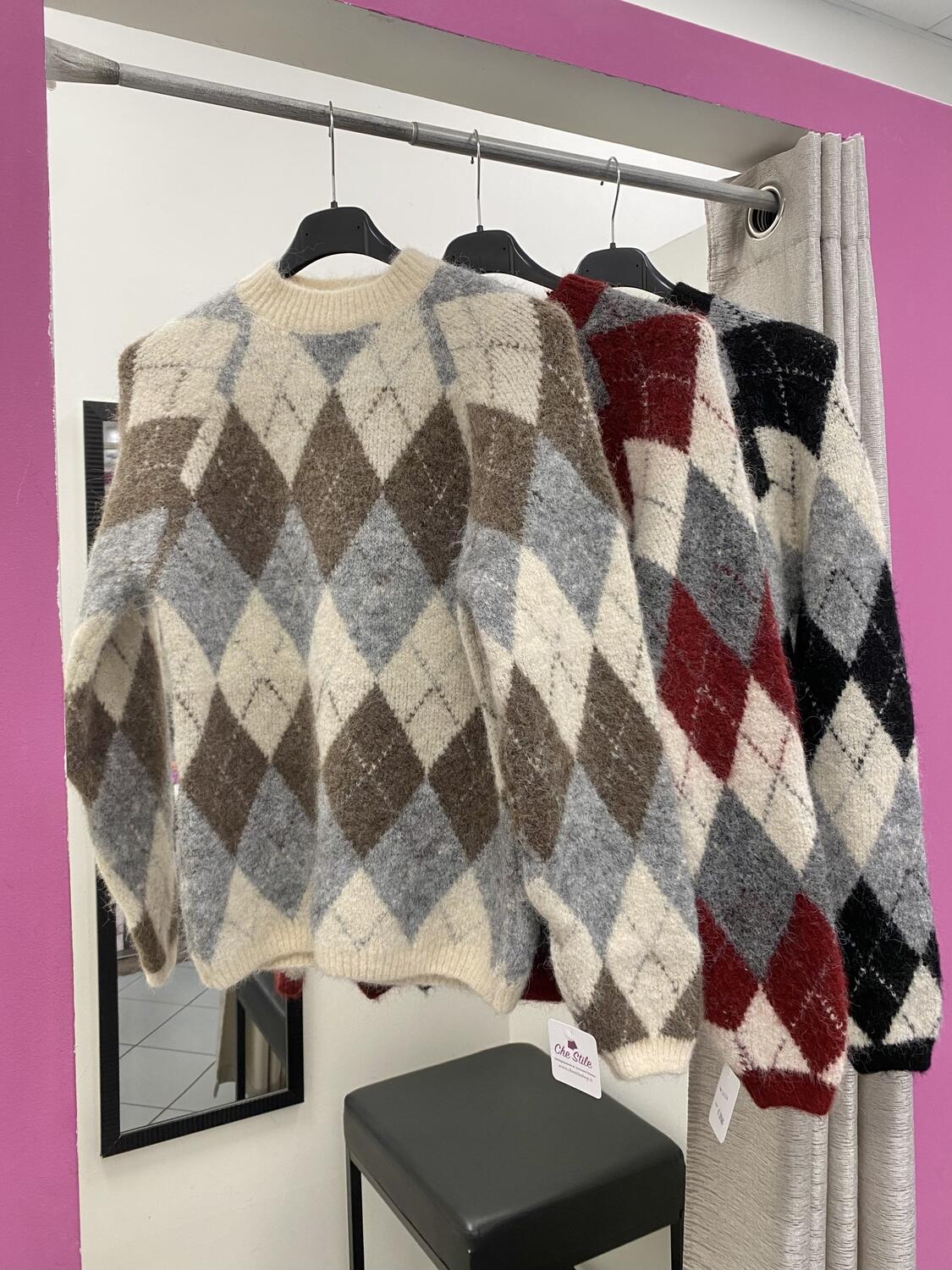 NOVITÀ Pull rombi in misto lana