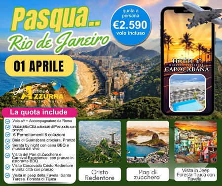 01 APRILE 2026 BRASILE PASQUA A RIO 9 GIORNI