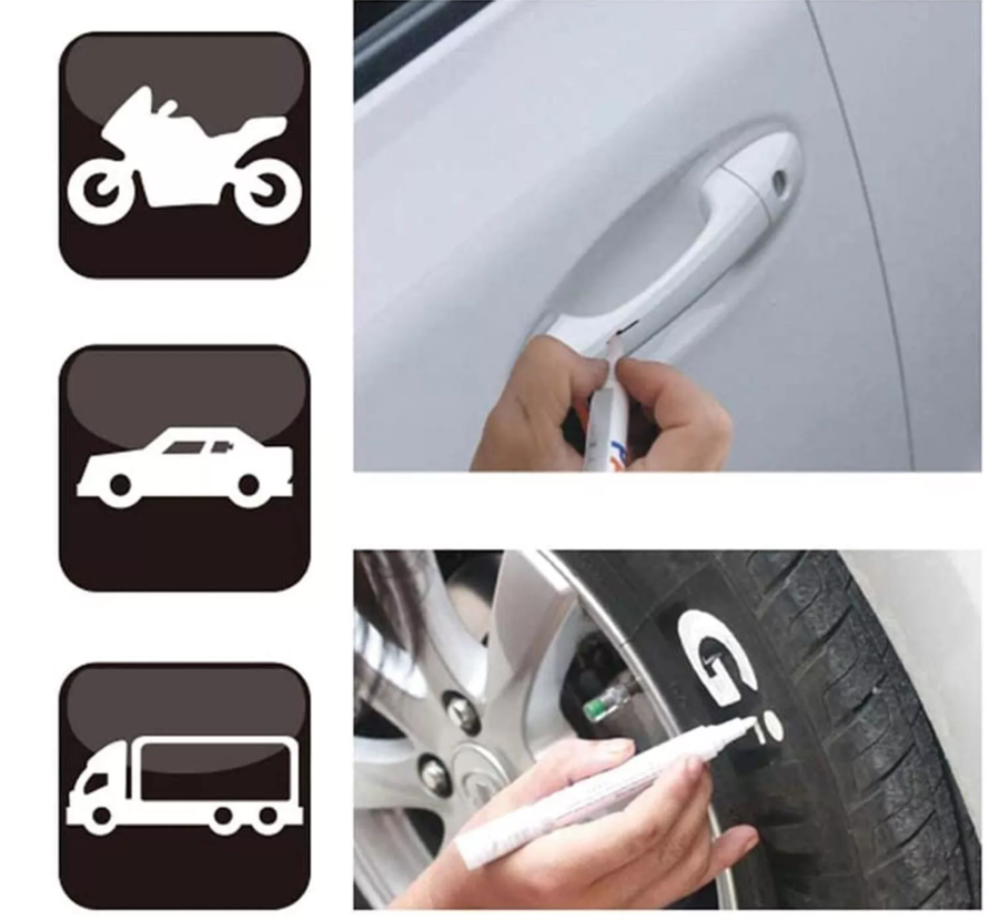 Penna Ritocco BIANCO Graffi Vernice Pennarello Carrozzeria  Auto Moto Ripara