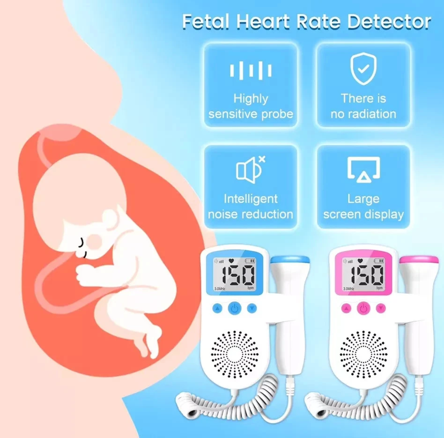 Doppler fetale Monitor Frequenza Cardiaca battito Cuore Bambino Gravidanza Mamma