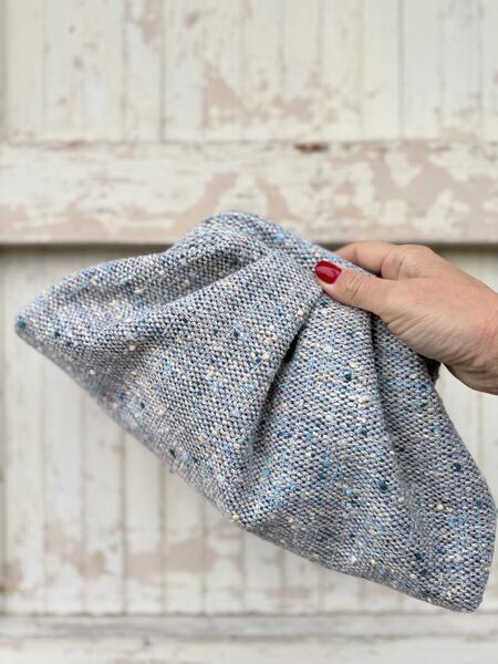 Soft bag tessuto mélange azzurro 