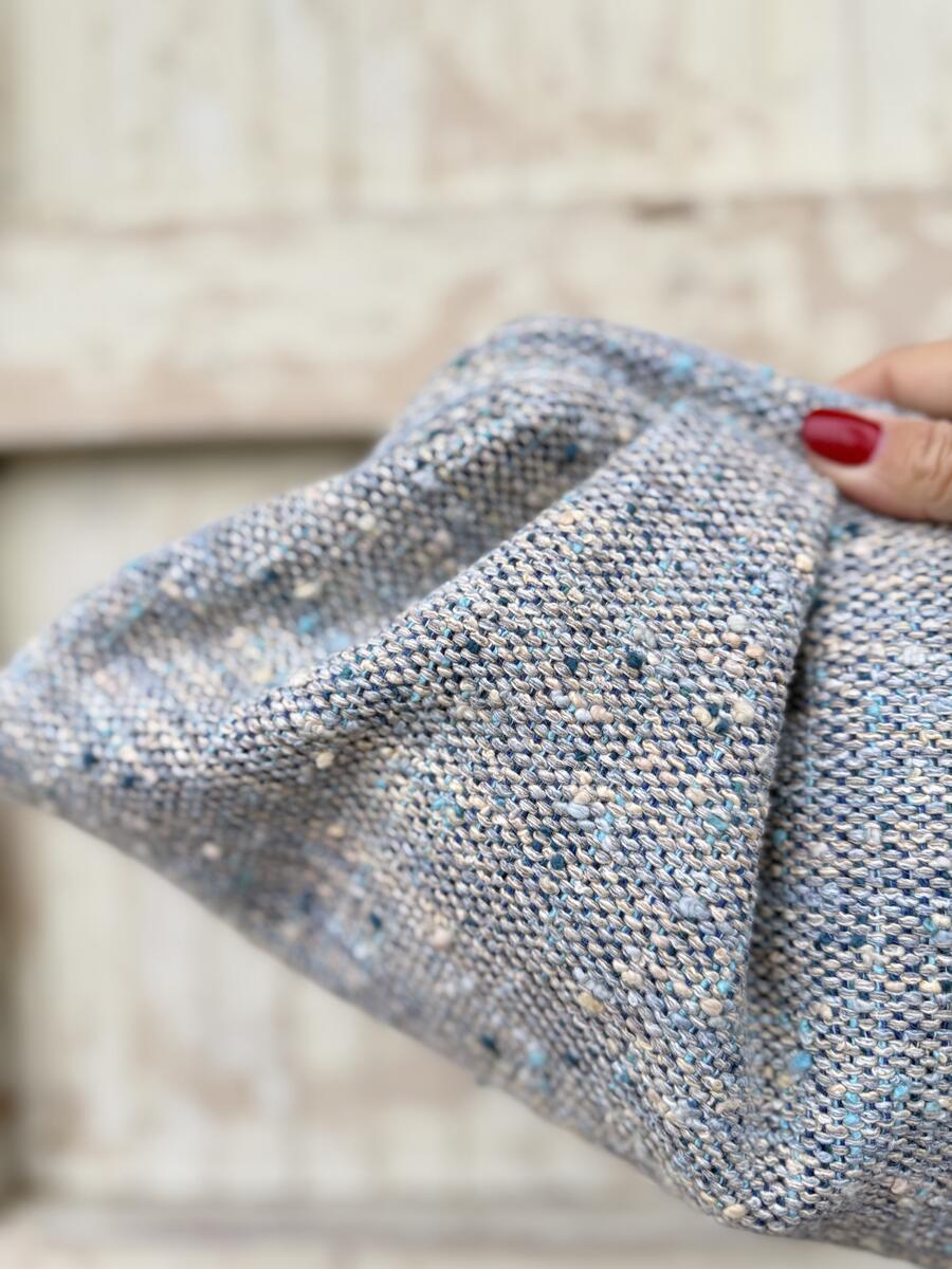 Soft bag tessuto mélange azzurro 