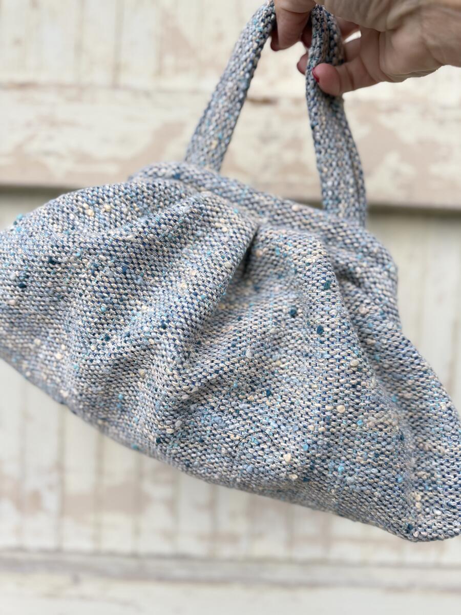 Soft bag tessuto mélange azzurro 